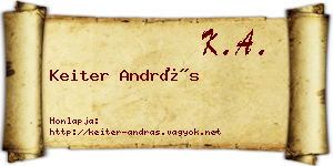 Keiter András névjegykártya
